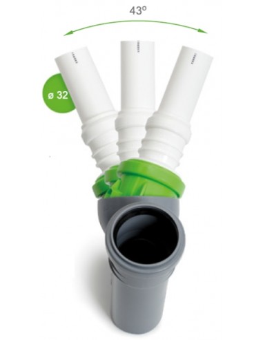 Ramificatie PP reglabila, canalizare interioara Ø 50 x 45-88°