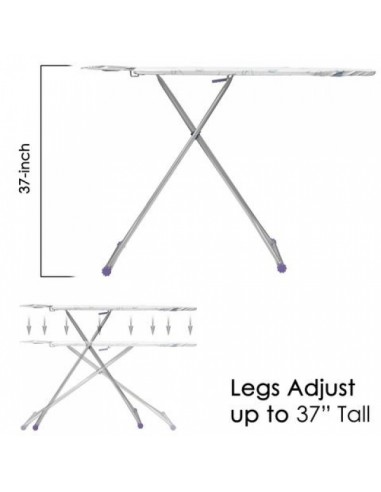 Masa de calcat Negro cu blat si cadru metalic, 116x35, Zilan