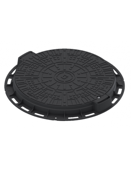 Capac canalizare PP, negru, rotund, D 800mm, A15, Cover Park