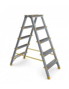 Scara dubla Alverosal, aluminiu, 2x6 trepte, 1.34 m