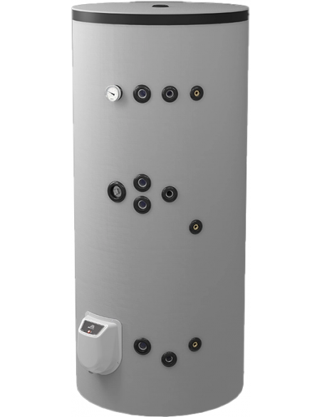 Boiler termoelectric Eldom, 300 L, cu doua serpentine si rezistenta electrica, pe pardoseala, 9000 W