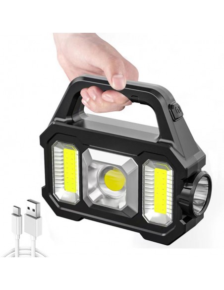 Lanterna de mana cu LED, reincarcabila, USB