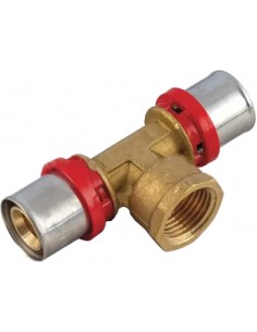 Teu sertizare, alama, filet interior, 26/3 x 3/4" FI x 26/3, NTM