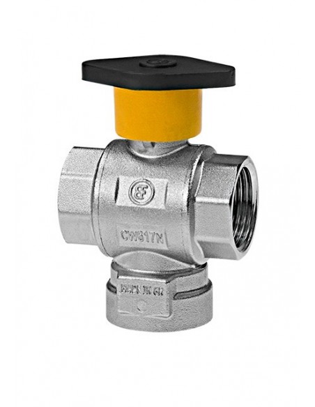 Vana cu 3 cai manuala, cu posibilitate de actionare motorizata, 3/4" FI/FI/FI, Brass Form