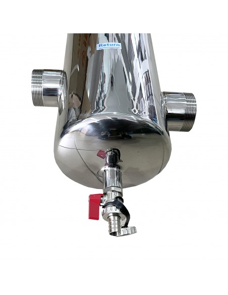 Butelie egalizare din inox maxim 65 kw, filet 1 1/2", 4500 l/h, 2 iesiri, MNC
