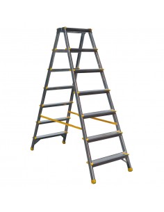 Scara dubla Alverosal, aluminiu, 2x7 trepte, 1.45 m