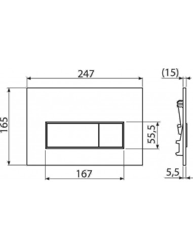 Clapeta de actionare pentru rezervor incastrat, cromat lucios, Alca