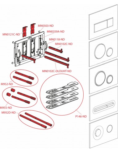 Clapeta de actionare pentru rezervor incastrat, negru mat, Alca