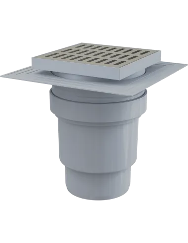 Sifon pardoseala cu gratar, antimiros, iesire verticala, 150 x 150 mm, Alca