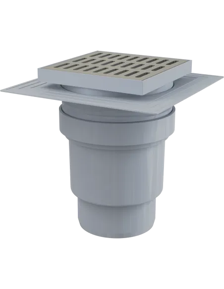 Sifon pardoseala cu gratar, antimiros, iesire verticala, 150 x 150 mm, Alca