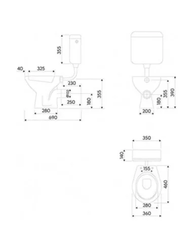 Vas WC stativ, Kolo Idol, alb, cu evacuare laterala