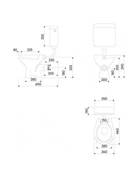 Vas WC stativ, Kolo Idol, alb, cu evacuare laterala