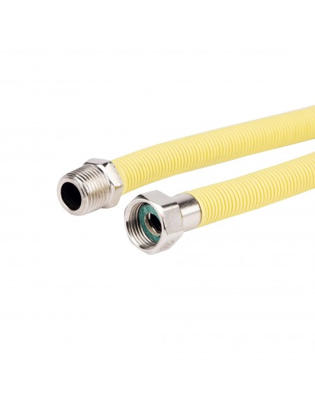 Racord extensibil pentru gaz cu protectie PVC, L 75 - 150 cm, 1/2", interior - exterior