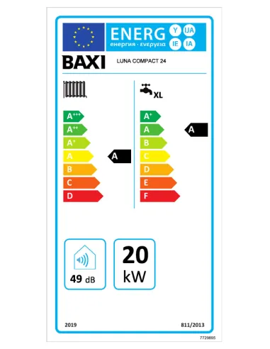 Centrala termica pe gaz, in condensare, Baxi Luna Compact 24 E + kit evacuare
