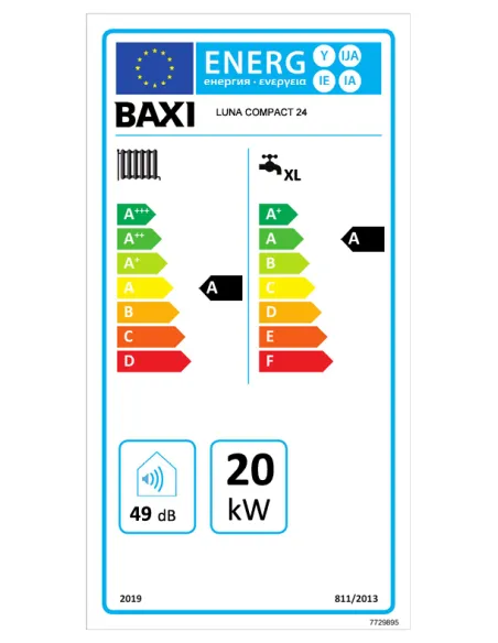 Centrala termica pe gaz, in condensare, Baxi Luna Compact 24 E + kit evacuare