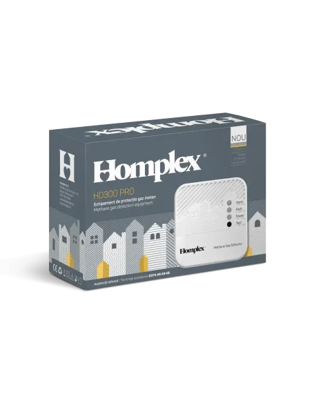 Kit detector de gaz metan cu electrovalva 3/4, Homplex HDX300 PRO