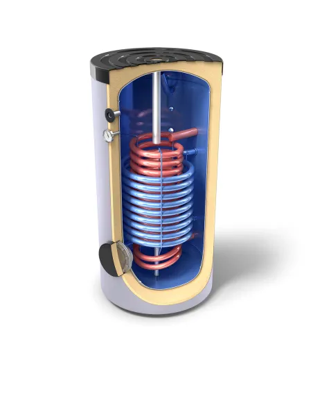 Boiler termoelectric, stativ, 200 L, cu 2 serpentine in paralel, Tesy