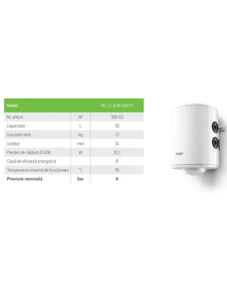 Puffer, pentru pompa de caldura, 30L, Tesy