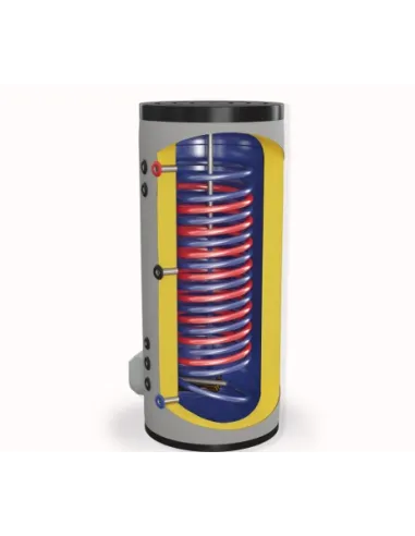 Boiler termoelectric Eldom, 300 L, cu doua serpentine si rezistenta electrica, pe pardoseala, 9000 W