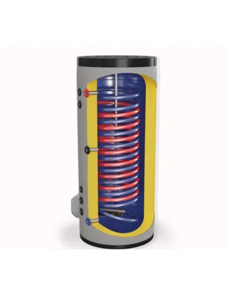 Boiler termoelectric Eldom, 300 L, cu doua serpentine si rezistenta electrica, pe pardoseala, 9000 W