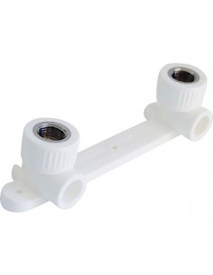 Cot PPR alb cu prindere perete, dublu special 20x1/2"