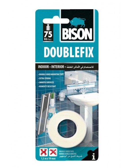 Banda dublu adeziva Bison 1,5 m x 19 mm