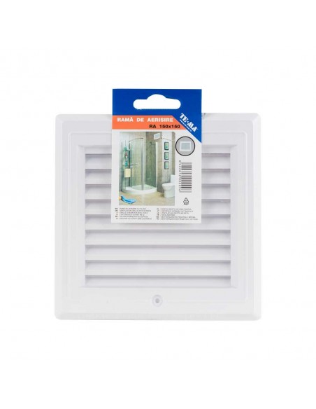 Rama aerisire, plastic, alb, 150 x 150 mm, TE-MA