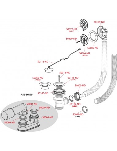 Ventil cada cu preaplin, A501, cromat, Alca