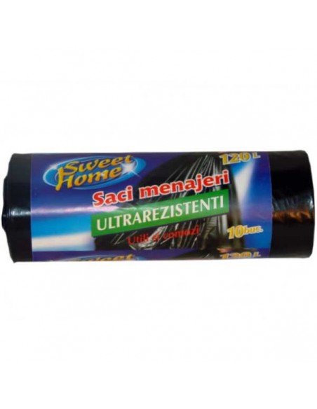Saci menajeri, 120l, 10 buc, negri, Sweet Home