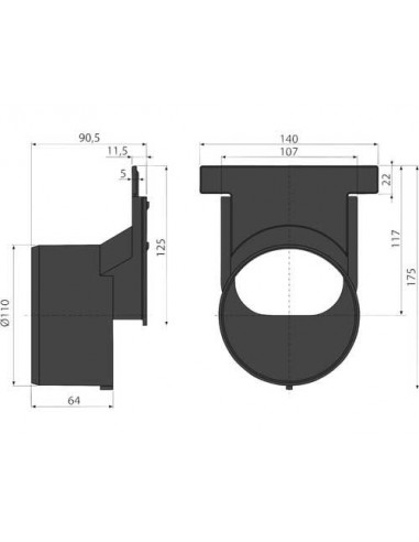 Capac conectare scurgere, AVZ-P010, Ø 110mm, Alca