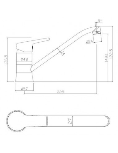 Baterie bucatarie, pipa lunga, Sanobi Urban,