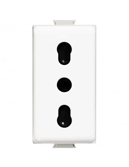 Priza standard Italian 2P+E Matix, Bticino AM5180, 1M, alb