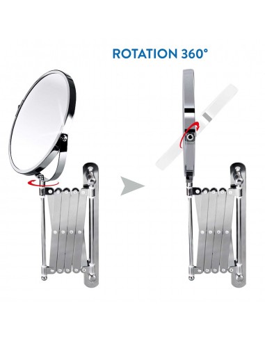 Oglinda cosmetica bilaterala, 3X din otel cromat, Aurora Tatkraft