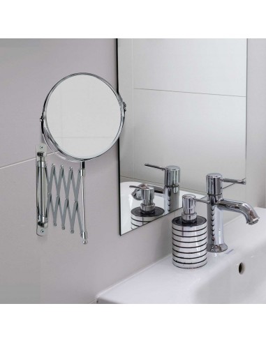 Oglinda cosmetica bilaterala, 3X din otel cromat, Aurora Tatkraft