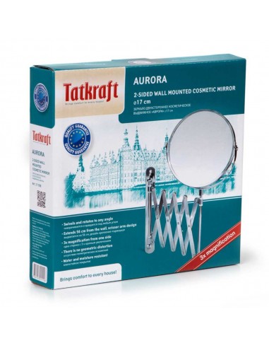 Oglinda cosmetica bilaterala, 3X din otel cromat, Aurora Tatkraft