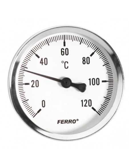Termometru, 1/2", 120°C, montaj axial, Ferro