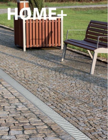 Rigola exterior, gratar galvanizat 1 m, rama plastic, AVZ102-R102, Alca