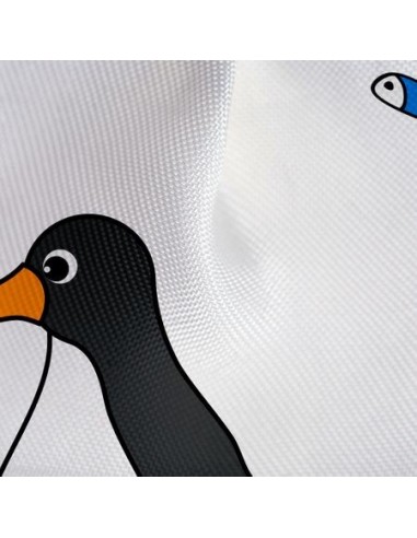 Perdea dus antibacteriana, Penguins, impermeabila, textila, 180 x 180 cm, Tatkraft