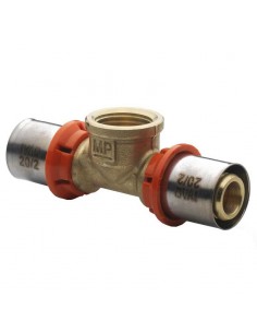 Teu sertizare, alama, filet interior, 32/3 x 1" FI x 32/3, Ivar