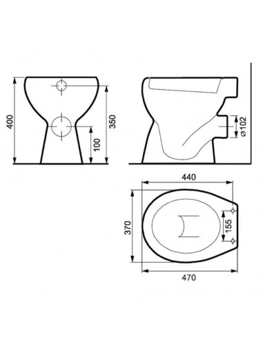 Vas WC, Cersanit President, alb, evacuare laterala si montaj in pardoseala