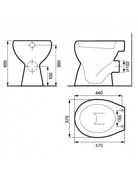 Vas WC, Cersanit President, alb, evacuare laterala si montaj in pardoseala
