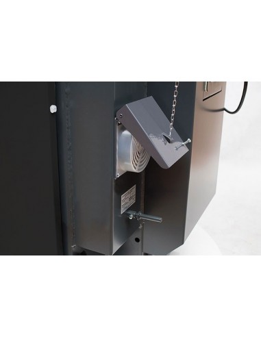 Cazan combustibil solid, Atmos DC70S, cu gazeificare cu exhaustor de fum, din otel, 70 kW
