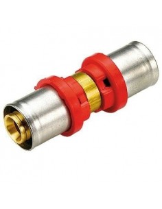 Racord dublu egal sertizare, alama, 16/2 x 16/2, NTM